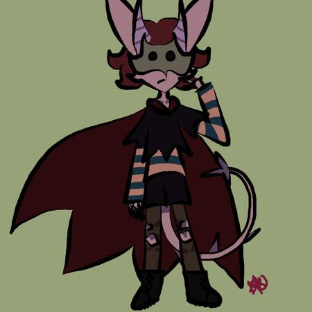 Character fusion between a character designed by @lichpassing on toyhouse and one by myself